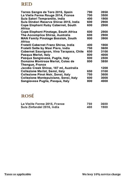 Indigo Delicatessen menu