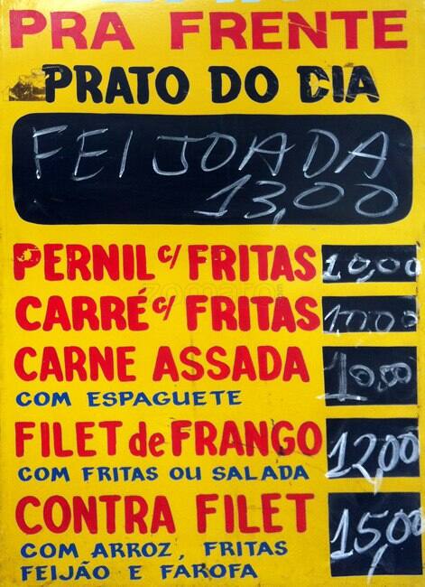 Bar Pra Frente cardápio