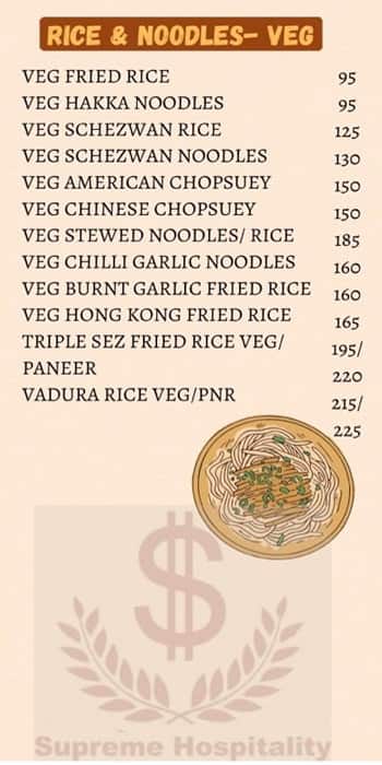 Supreme Spice - North India Club menu