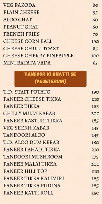 Supreme Spice - North India Club menu