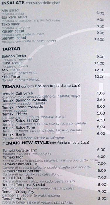Menu di Ristorante Mūn 