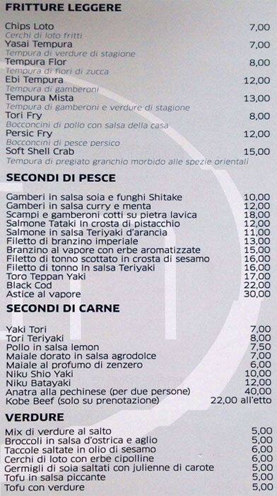 Menu di Ristorante Mūn 