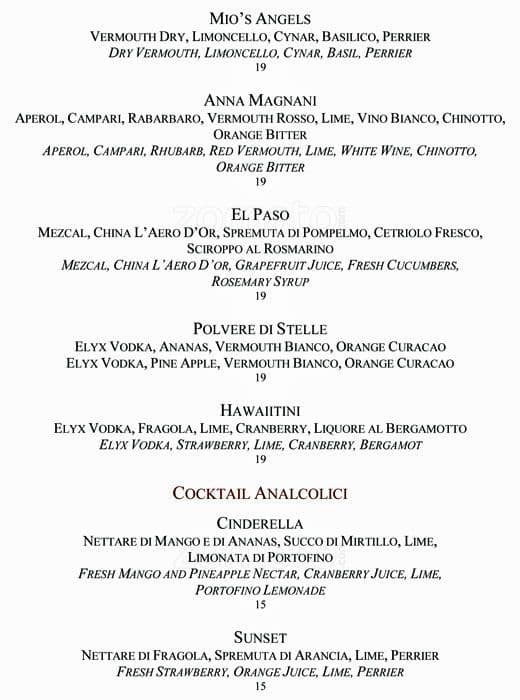 Menu di Bar Mio Caffè 