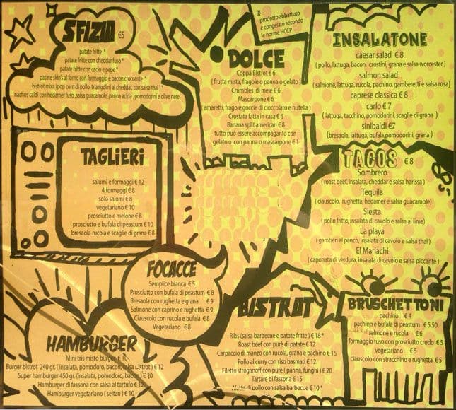 Menu di da Brando Bistrot 