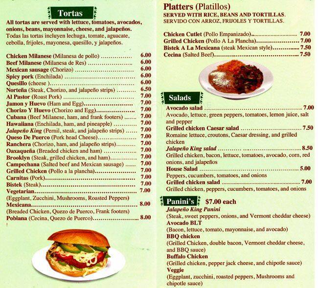 Jalapeño King Menu, Menu for Jalapeño King, Greenwood, New York City