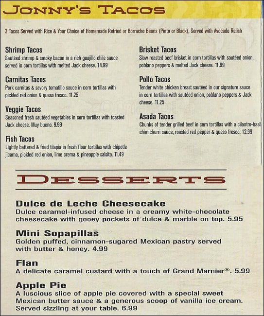 Menu at Cristina's Fine Mexican Restaurant, Plano, Preston Rd 100