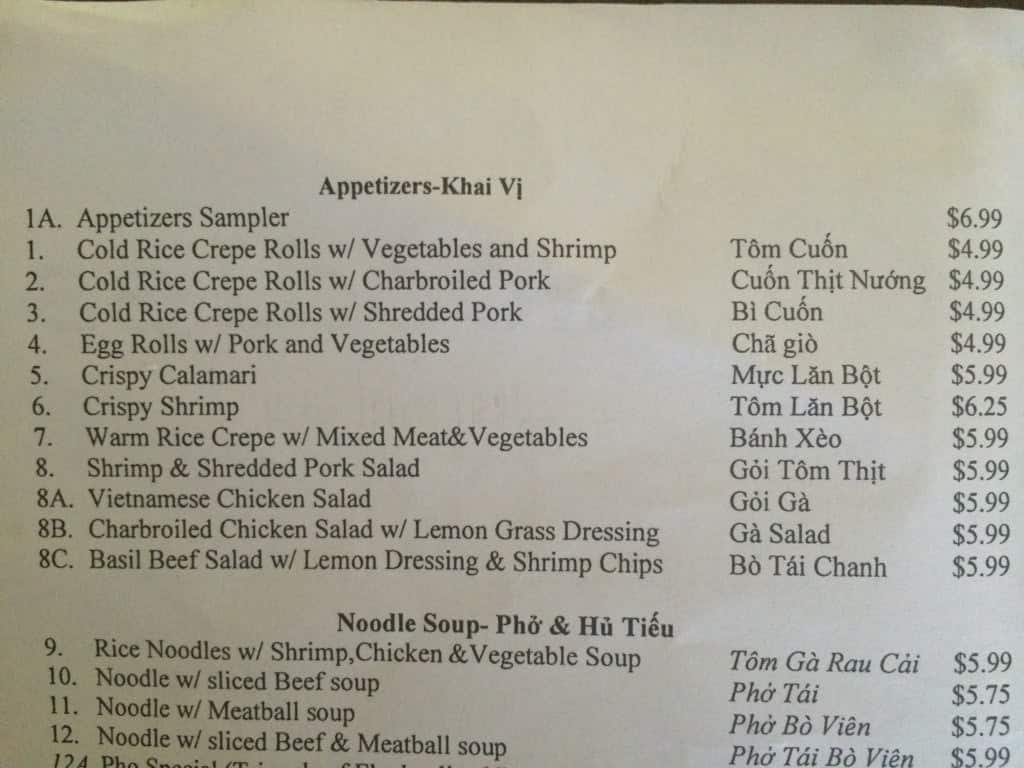 Menu at K T Noodles restaurant, Rocklin