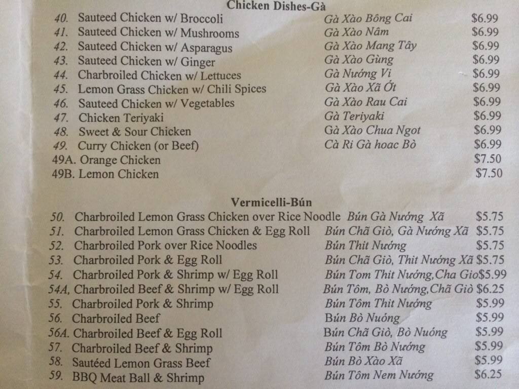 Menu at K T Noodles restaurant, Rocklin