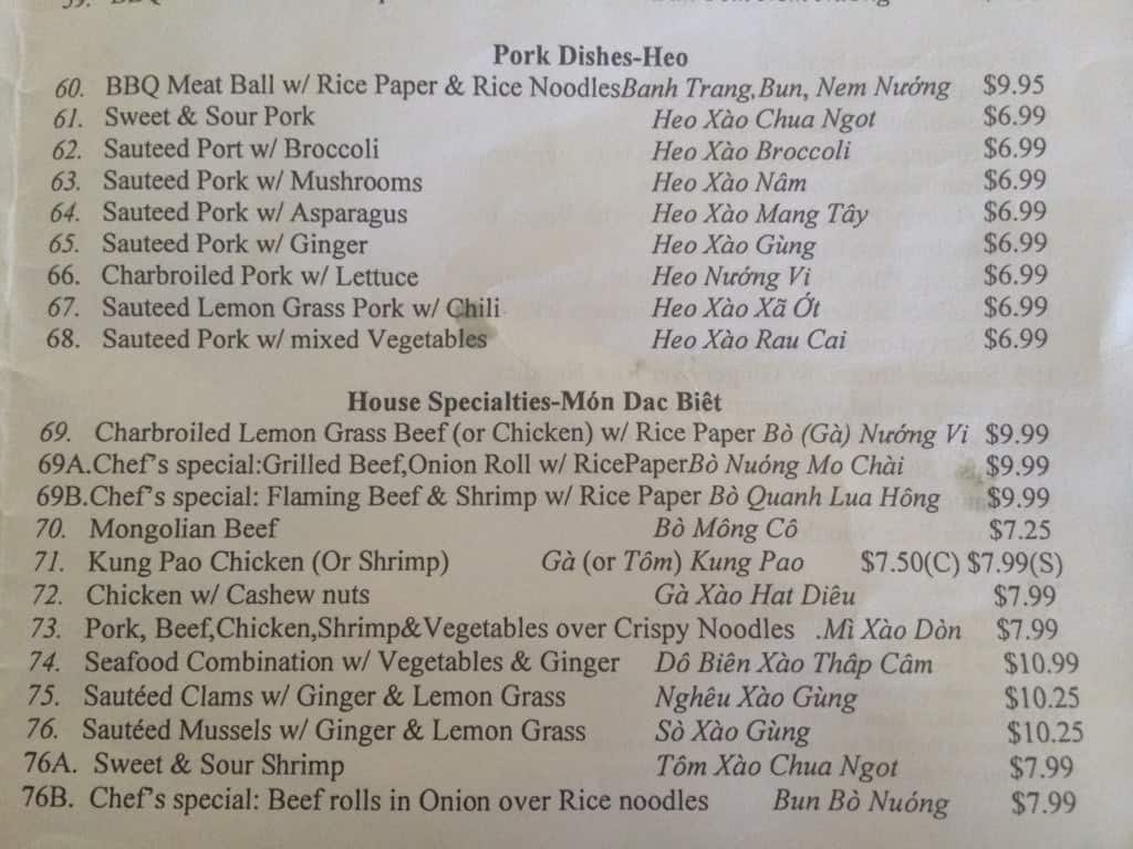 Menu at K T Noodles restaurant, Rocklin