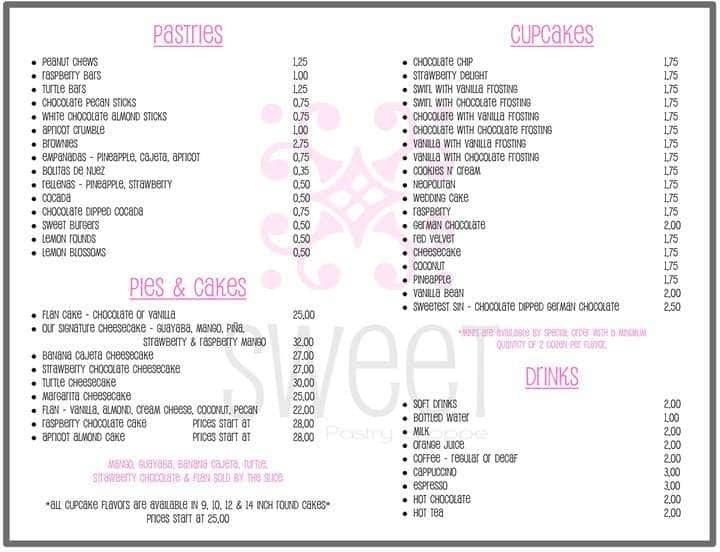Sweet Pastry Shoppe Menu, Menu for Sweet Pastry Shoppe, Del Mar, Laredo
