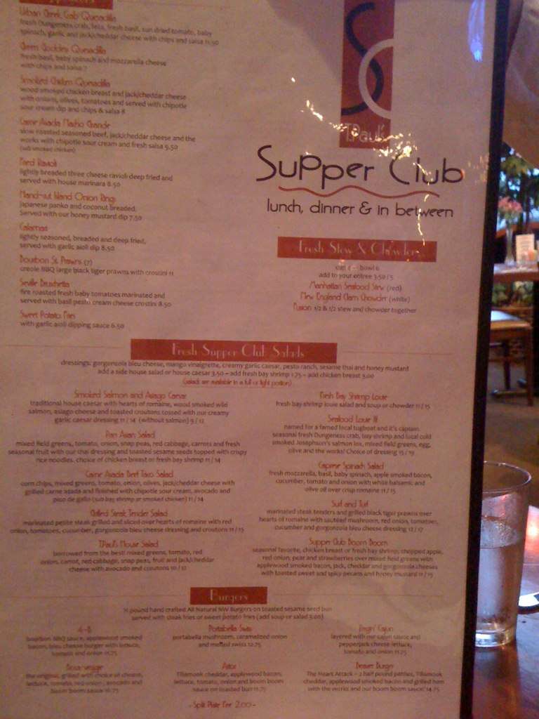 Menu At T Pauls Supper Club Astoria