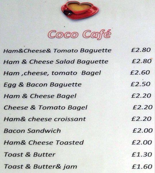 Coco Cafe Menu, Menu for Coco Cafe, Claygate, London Zomato UK