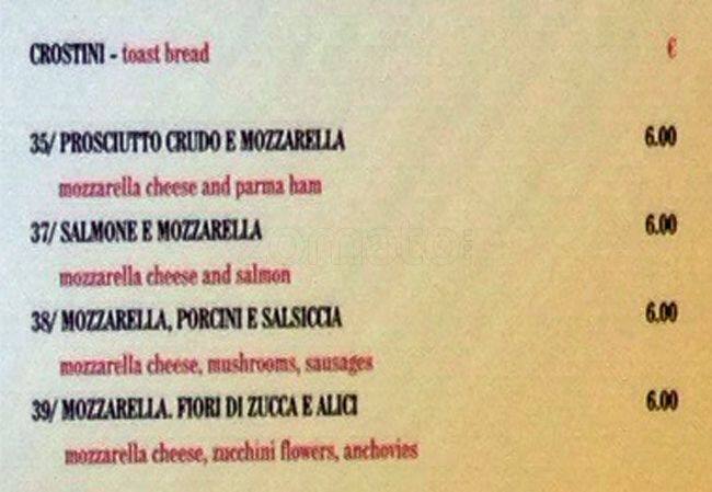 Menu di Osteria Re Sciué 