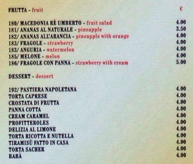 Menu di Osteria Re Sciué 