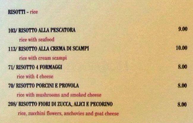 Menu di Osteria Re Sciué 