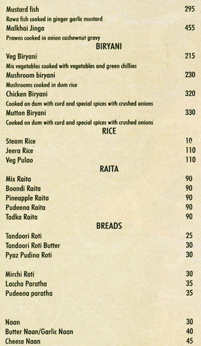 Tughlaq menu