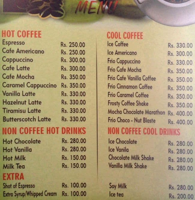 greenbean coffee house menu