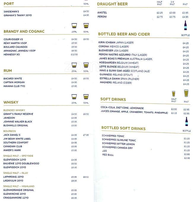 Mercure London Bridge menu