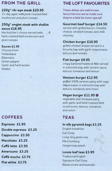 Mercure London Bridge menu