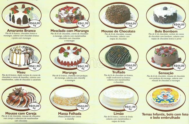 Doceria Guaxupé cardápio