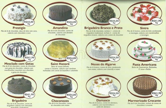 Doceria Guaxupé cardápio