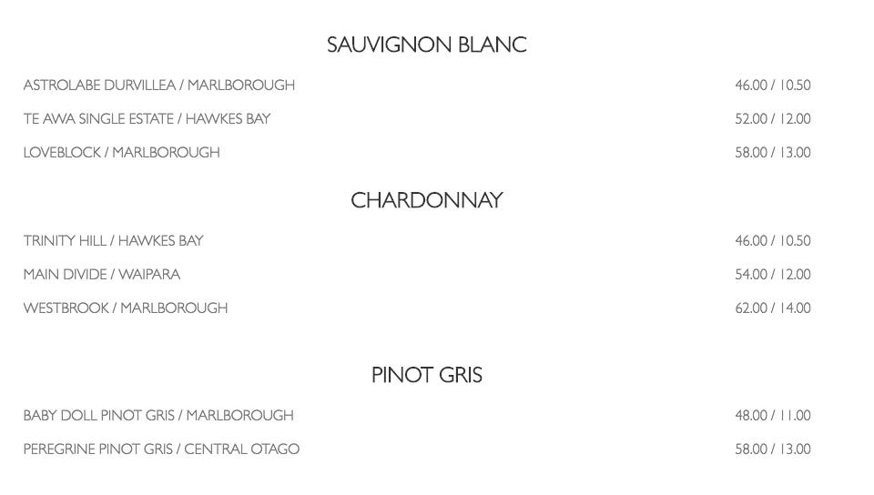 The Birdcage Tavern Menu, Menu for The Birdcage Tavern, Freemans Bay