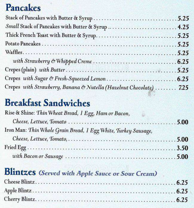 The Onion Roll Menu, Menu for The Onion Roll, Oak Park, Chicago