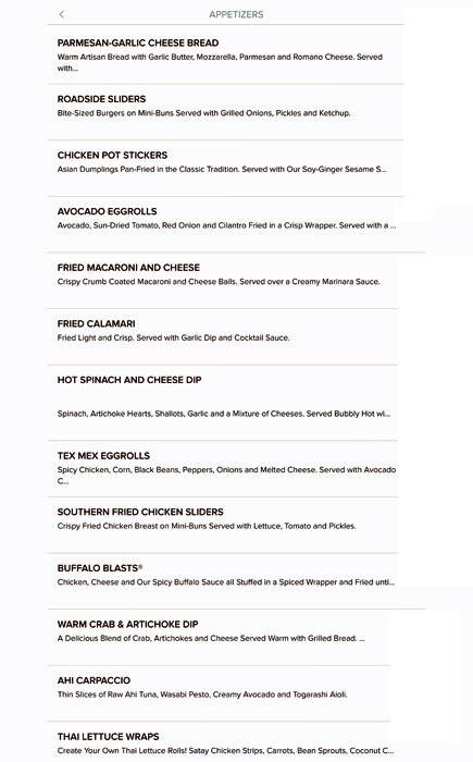 The Cheesecake Factory Menu, Menu for The Cheesecake Factory, Galleria ...