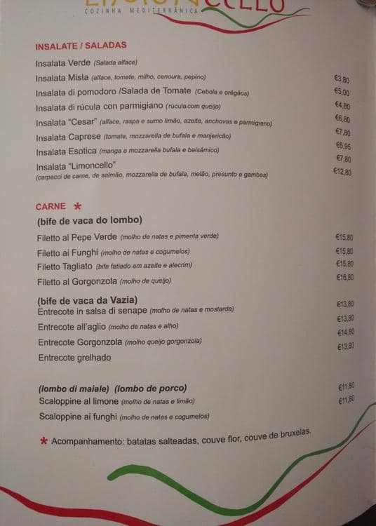 Carta de Limoncello