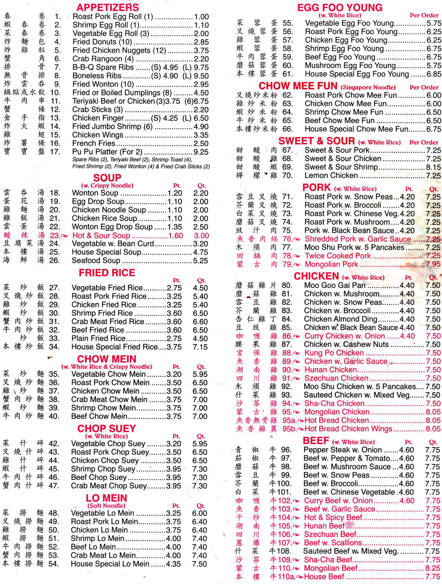 Happy Garden Restaurant Menu Menu For Happy Garden Restaurant