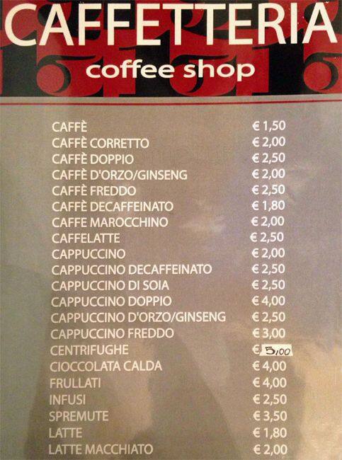 Menu di Novecentotredici Caffetteria Pasticceria Cocktail Bar 