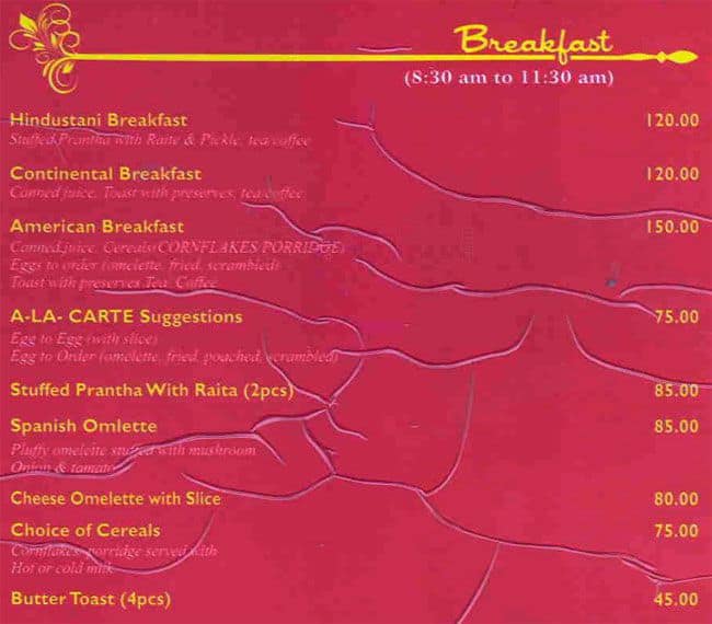 The Punjabi Zaika menu