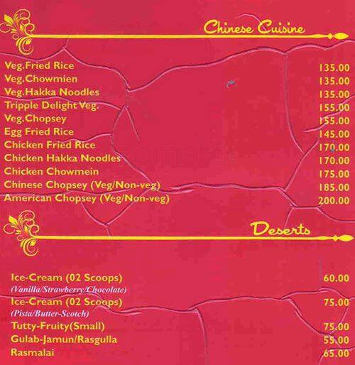 The Punjabi Zaika menu