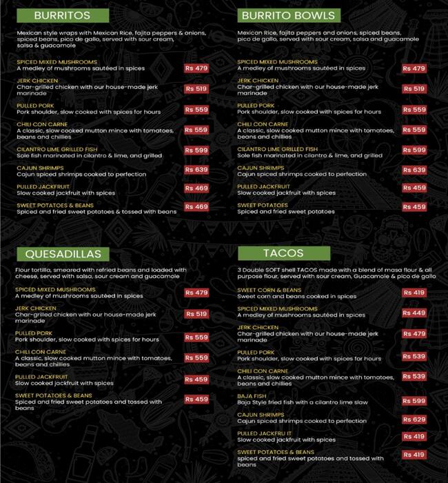 Hambre Hombre - Mexican Kitchen menu
