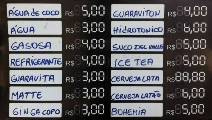 Rosa de Saron cardápio