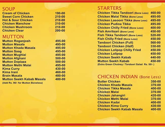 Neelam's Lutf menu