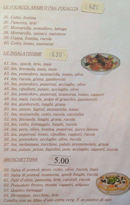 Menu di Molino delle Armi - PARTNER ELFBAR LOST MARY 
