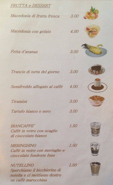 Menu di Molino delle Armi - PARTNER ELFBAR LOST MARY 