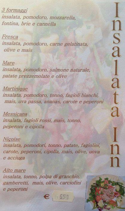 Menu di Molino delle Armi - PARTNER ELFBAR LOST MARY 