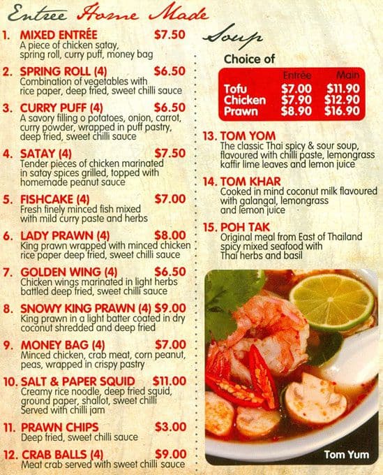 Rozelle Thai Cuisine Menu, Menu for Rozelle Thai Cuisine, Balmain