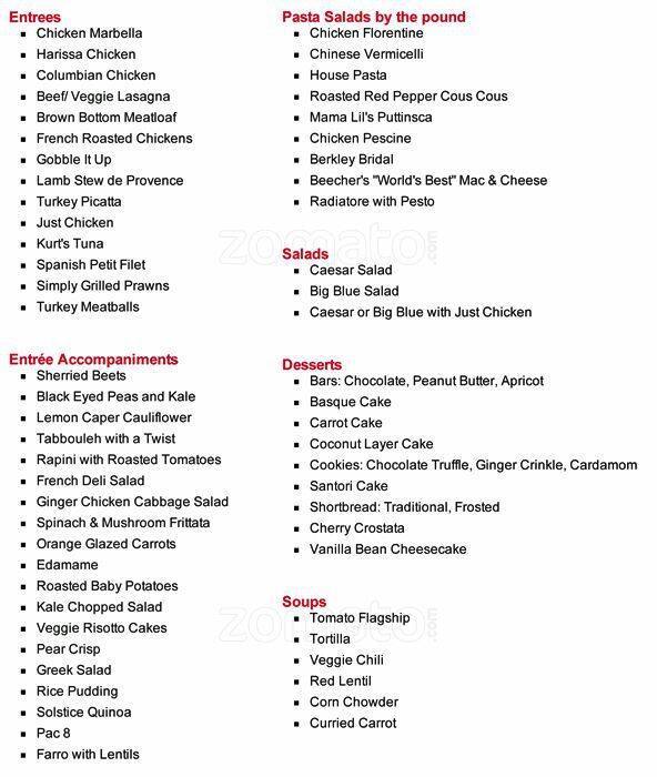 Pasta & Co Menu, Menu for Pasta & Co, Bellevue, Bellevue - Urbanspoon ...