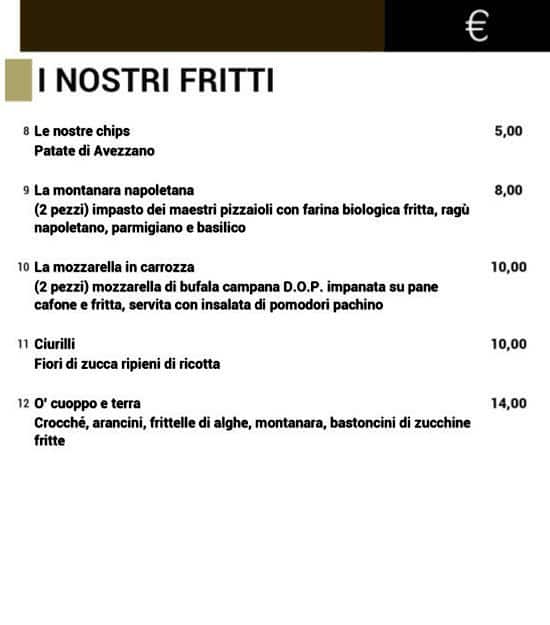 Menu di Da Regina 