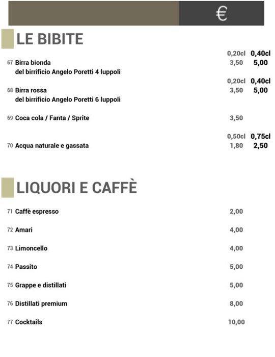 Menu di Da Regina 