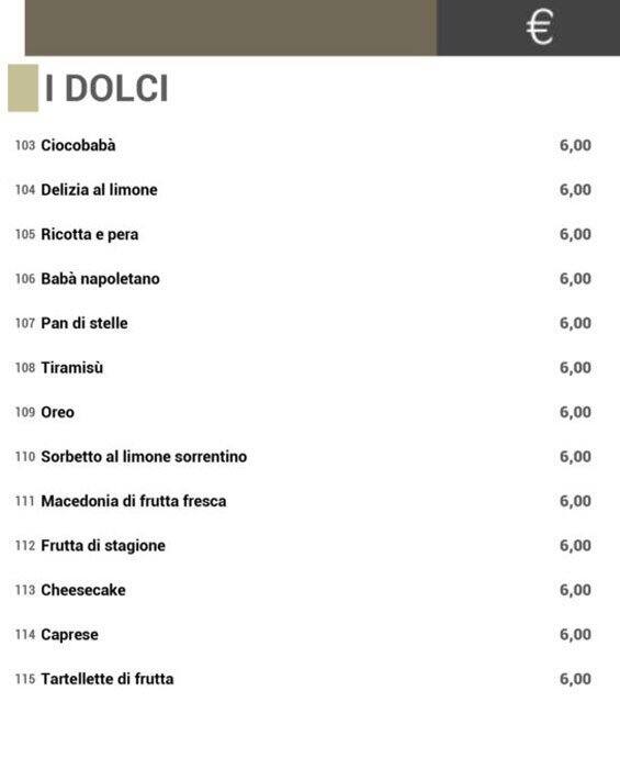 Menu di Da Regina 