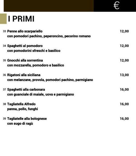 Menu di Da Regina 