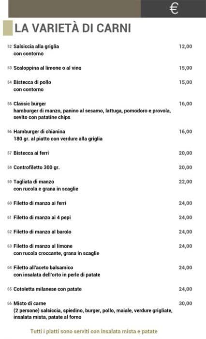 Menu di Da Regina 