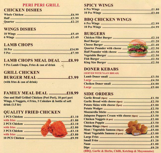 Quality Spices Menu, Menu for Quality Spices, Whitechapel, London