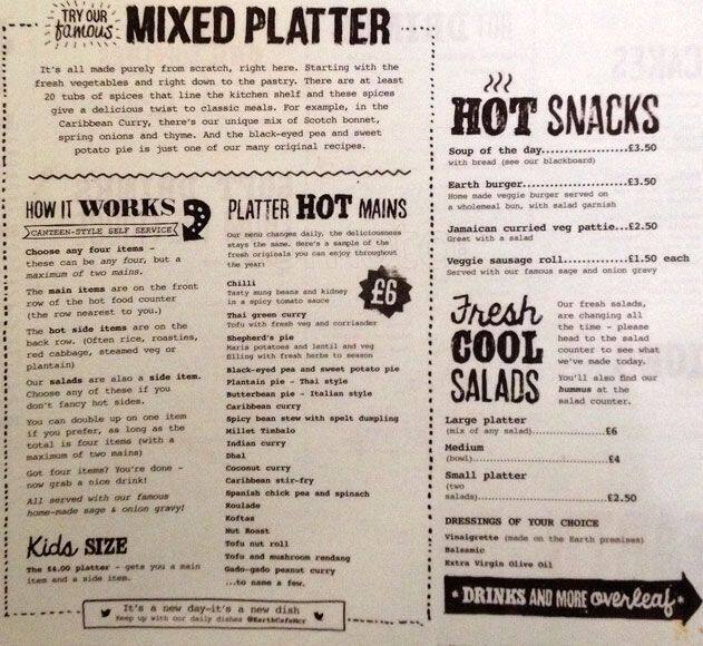 Earth menu