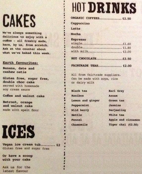 Earth menu