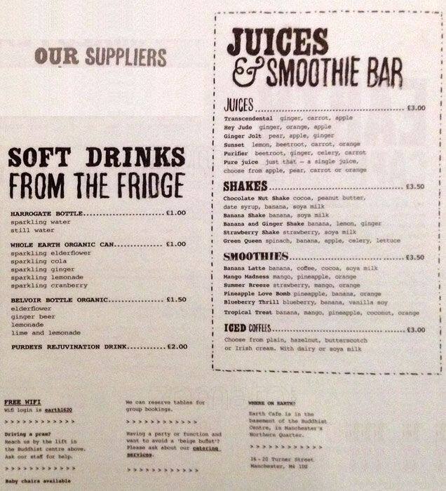 Earth menu